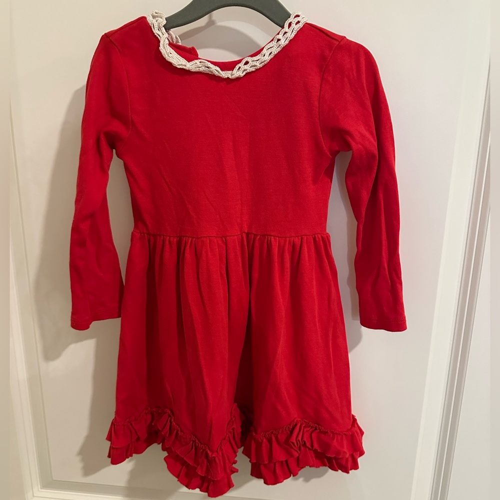 Lemon Loves Lime Red Pleated Sundress with Peter Pan Collar